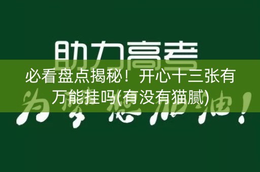 必看盘点揭秘！开心十三张有万能挂吗(有没有猫腻)