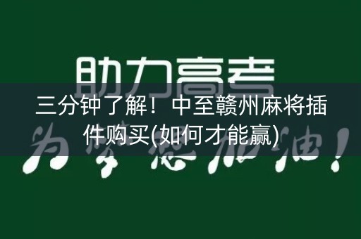 三分钟了解！中至赣州麻将插件购买(如何才能赢)