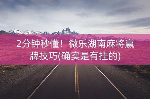 2分钟秒懂！微乐湖南麻将赢牌技巧(确实是有挂的)