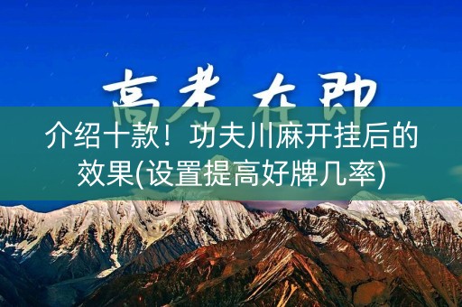 介绍十款！功夫川麻开挂后的效果(设置提高好牌几率)