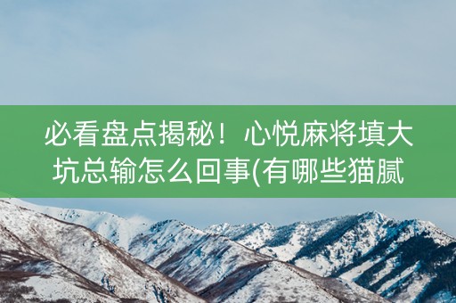 必看盘点揭秘！心悦麻将填大坑总输怎么回事(有哪些猫腻)