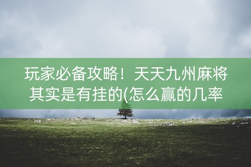 玩家必备攻略！天天九州麻将其实是有挂的(怎么赢的几率大)