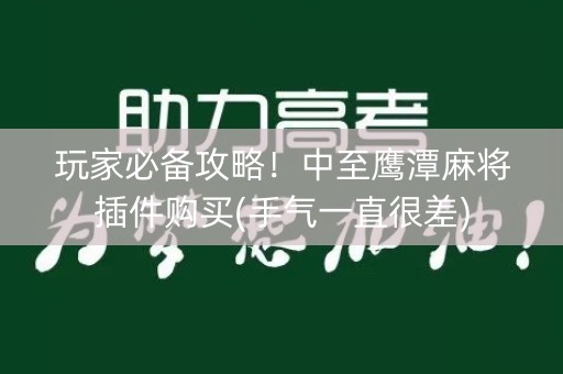 玩家必备攻略！中至鹰潭麻将插件购买(手气一直很差)