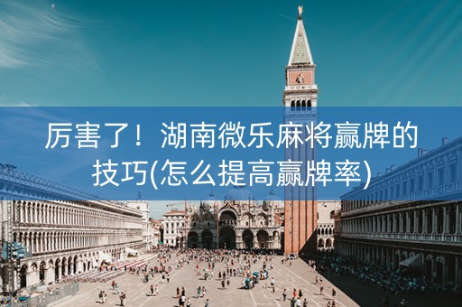 厉害了！湖南微乐麻将赢牌的技巧(怎么提高赢牌率)