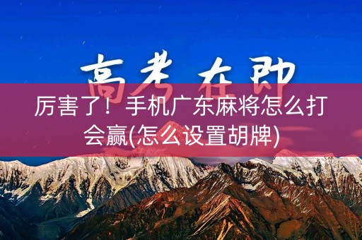 厉害了！手机广东麻将怎么打会赢(怎么设置胡牌)