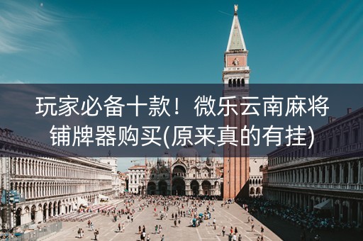 玩家必备十款！微乐云南麻将铺牌器购买(原来真的有挂)