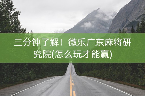 三分钟了解！微乐广东麻将研究院(怎么玩才能赢)