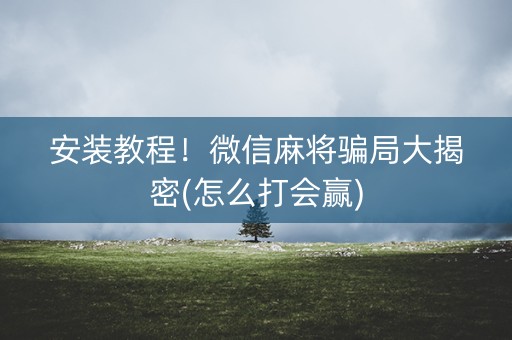 安装教程！微信麻将骗局大揭密(怎么打会赢)