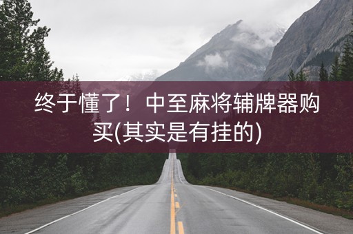 终于懂了！中至麻将辅牌器购买(其实是有挂的)