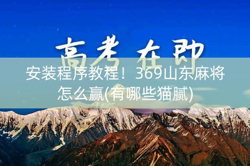 安装程序教程！369山东麻将怎么赢(有哪些猫腻)
