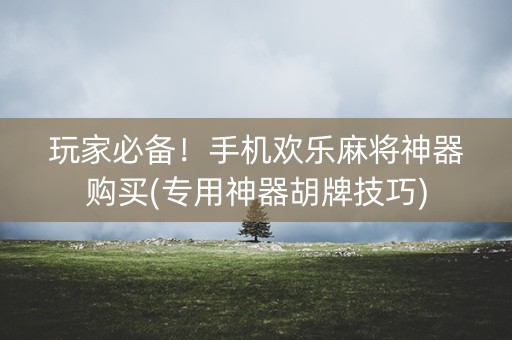 玩家必备！手机欢乐麻将神器购买(专用神器胡牌技巧)