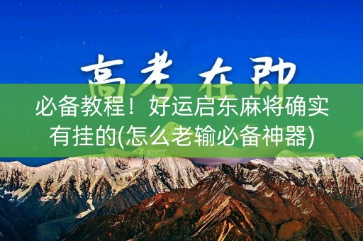 必备教程！好运启东麻将确实有挂的(怎么老输必备神器)