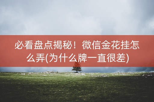 必看盘点揭秘！微信金花挂怎么弄(为什么牌一直很差)
