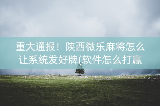 重大通报！陕西微乐麻将怎么让系统发好牌(软件怎么打赢)