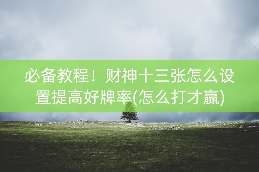 必备教程！财神十三张怎么设置提高好牌率(怎么打才赢)