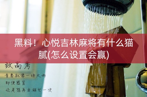 黑料！心悦吉林麻将有什么猫腻(怎么设置会赢)