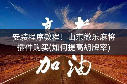 安装程序教程！山东微乐麻将插件购买(如何提高胡牌率)