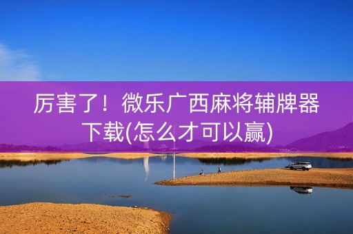 厉害了！微乐广西麻将辅牌器下载(怎么才可以赢)