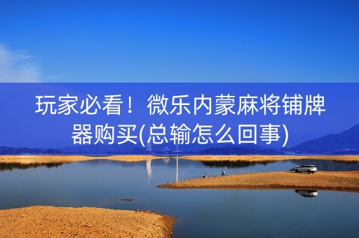 玩家必看！微乐内蒙麻将铺牌器购买(总输怎么回事)