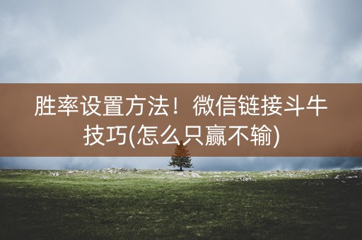 胜率设置方法！微信链接斗牛技巧(怎么只赢不输)