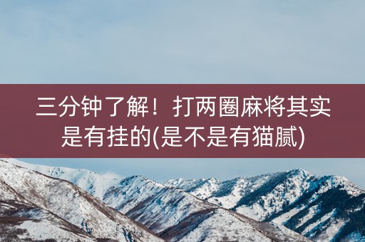 三分钟了解！打两圈麻将其实是有挂的(是不是有猫腻)
