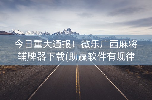 今日重大通报！微乐广西麻将辅牌器下载(助赢软件有规律吗)