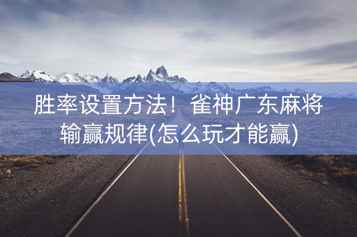 胜率设置方法！雀神广东麻将输赢规律(怎么玩才能赢)