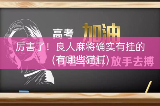 厉害了！良人麻将确实有挂的(有哪些猫腻)
