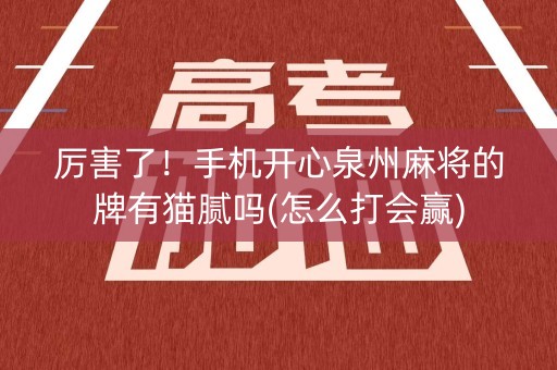 厉害了！手机开心泉州麻将的牌有猫腻吗(怎么打会赢)