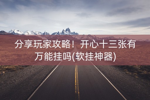 分享玩家攻略！开心十三张有万能挂吗(软挂神器)