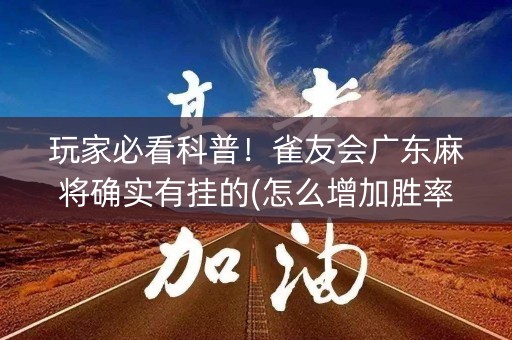 玩家必看科普！雀友会广东麻将确实有挂的(怎么增加胜率)