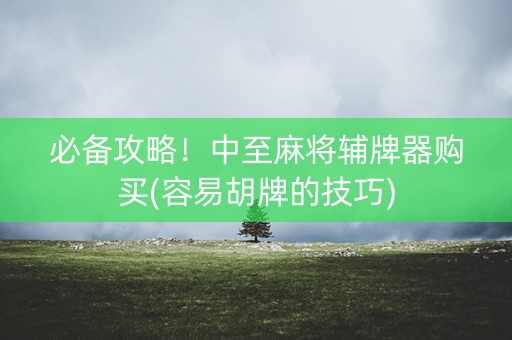 必备攻略！中至麻将辅牌器购买(容易胡牌的技巧)