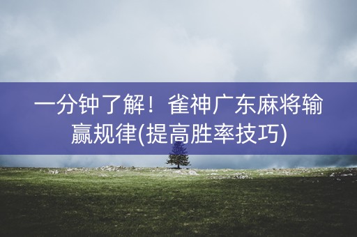 一分钟了解！雀神广东麻将输赢规律(提高胜率技巧)