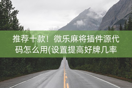 推荐十款！微乐麻将插件源代码怎么用(设置提高好牌几率)