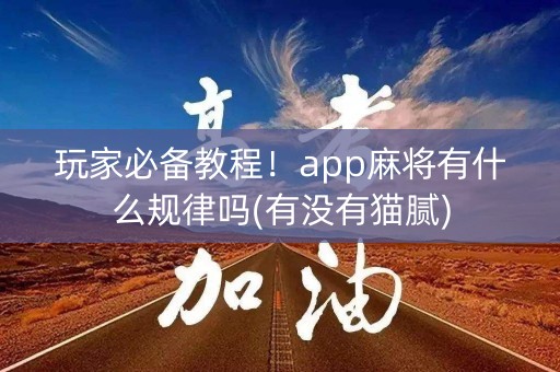玩家必备教程！app麻将有什么规律吗(有没有猫腻)