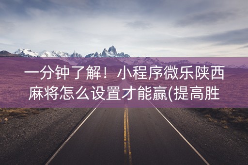 一分钟了解！小程序微乐陕西麻将怎么设置才能赢(提高胜率软件)