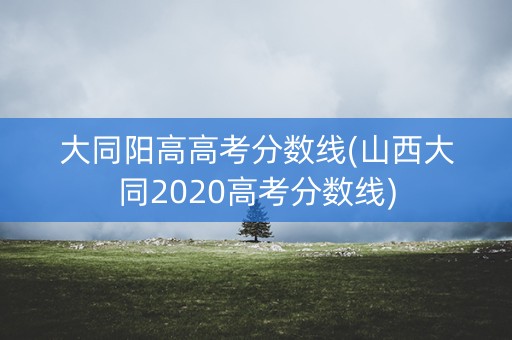 大同阳高高考分数线(山西大同2020高考分数线)
