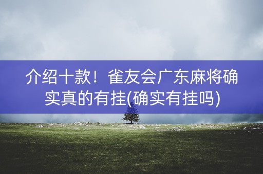 介绍十款！雀友会广东麻将确实真的有挂(确实有挂吗)