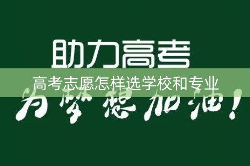 高考志愿怎样选学校和专业