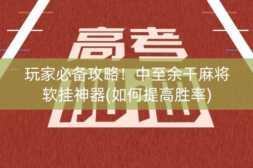 玩家必备攻略！中至余干麻将软挂神器(如何提高胜率)