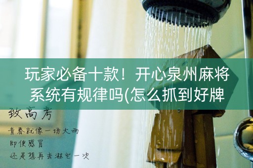 玩家必备十款！开心泉州麻将系统有规律吗(怎么抓到好牌)