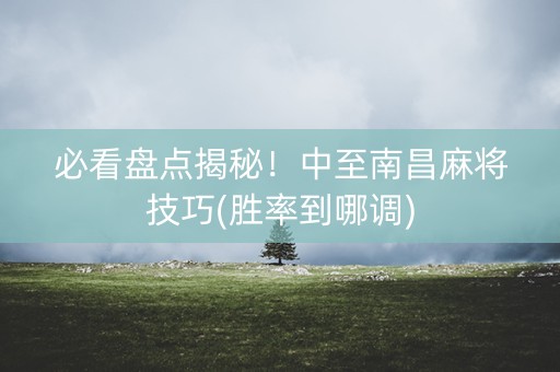 必看盘点揭秘！中至南昌麻将技巧(胜率到哪调)