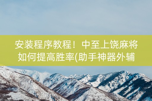 安装程序教程！中至上饶麻将如何提高胜率(助手神器外辅工具)