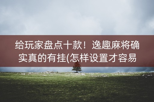 给玩家盘点十款！逸趣麻将确实真的有挂(怎样设置才容易赢)