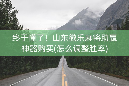 终于懂了！山东微乐麻将助赢神器购买(怎么调整胜率)