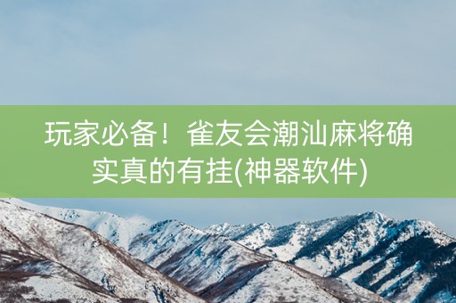 玩家必备！雀友会潮汕麻将确实真的有挂(神器软件)
