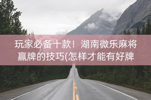 玩家必备十款！湖南微乐麻将赢牌的技巧(怎样才能有好牌)