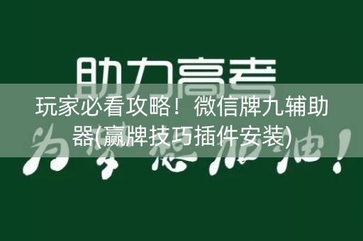 玩家必看攻略！微信牌九辅助器(赢牌技巧插件安装)