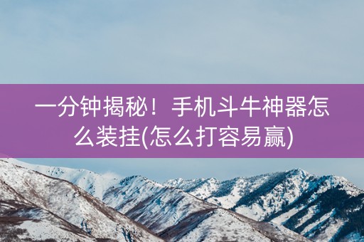 一分钟揭秘！手机斗牛神器怎么装挂(怎么打容易赢)