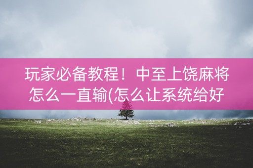 玩家必备教程！中至上饶麻将怎么一直输(怎么让系统给好牌)